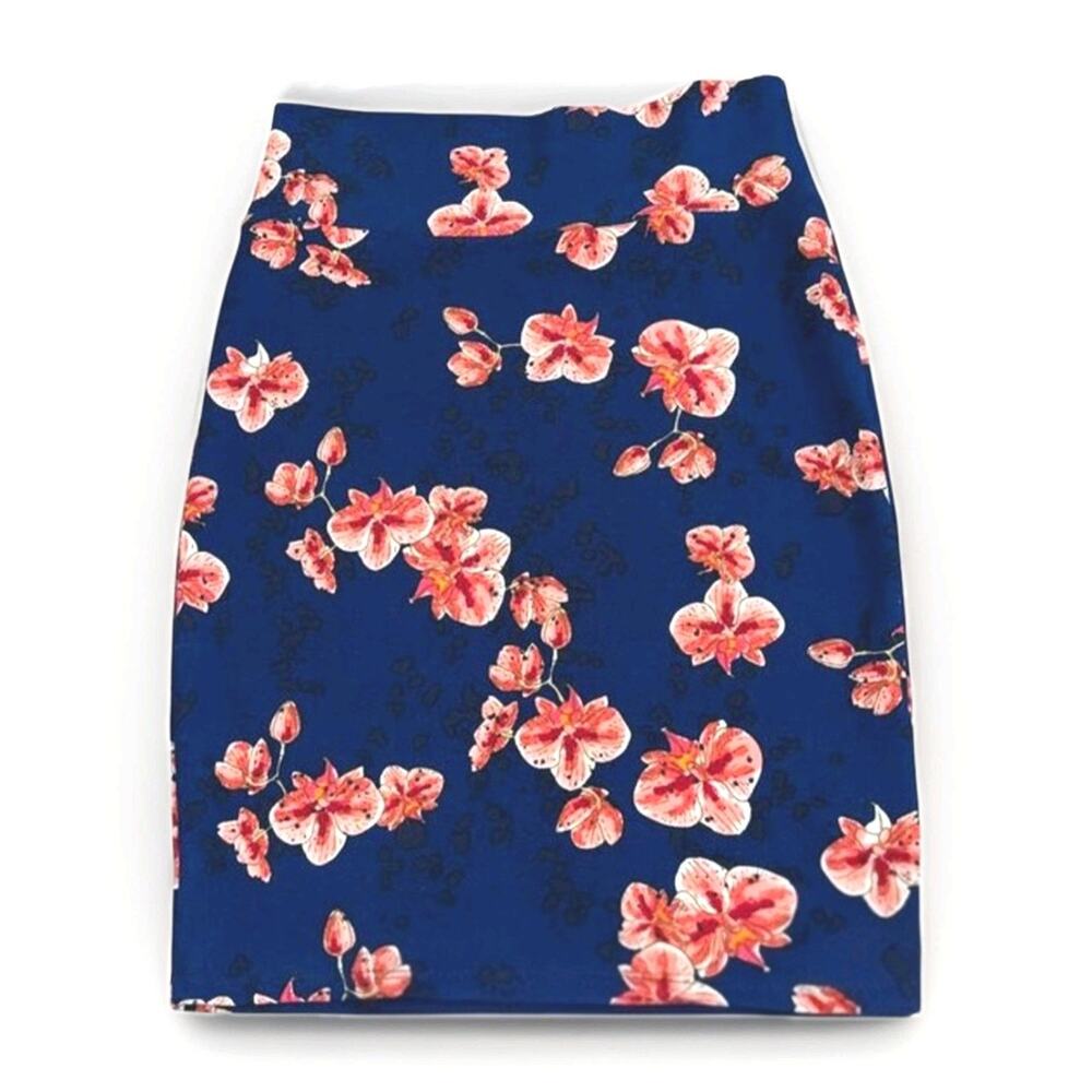 LuLaRoe Multicolor Floral Straight Pencil Midi/Knee Skirt Women's Regular XL
